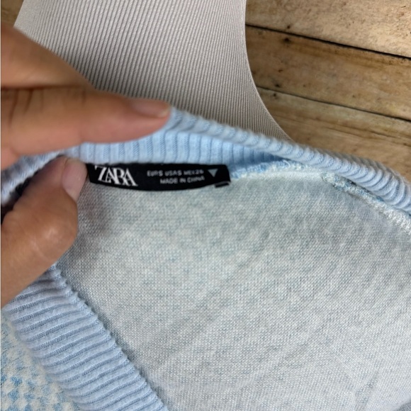 Zara Checked Cardigan sweater sz Small - Picture 5 of 5